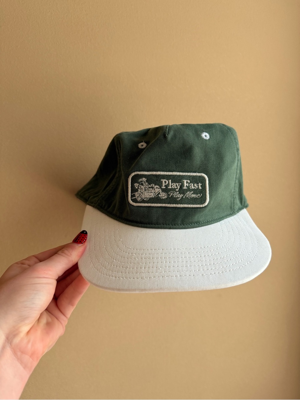 Abercrombie & Fitch men’s Golf Play Fast Green & White Two-Tone Baseball Cap